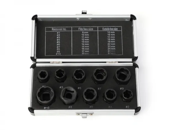 10個の剥ぎ取りナット抽出器セット