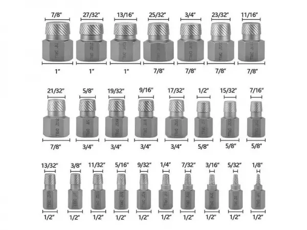 25個の損傷したボルトナットネジリムーバーセット